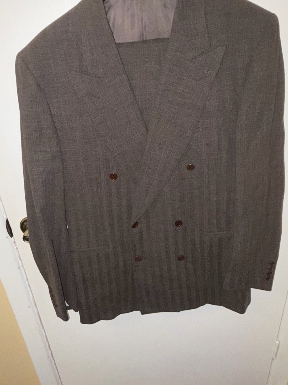 Canali Vintage Double-Breasted Men's Suit in Dark Brown